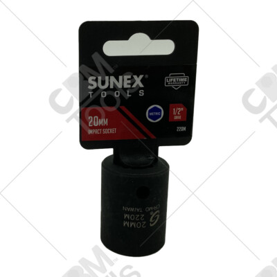 Sunex 220M 1/2'' Drive 6 Point 20mm Impact Socket