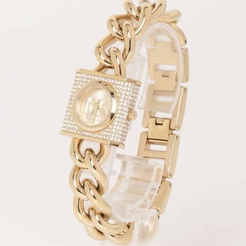 Pre-owned Michael Kors Lock Chain Mk4711 Original Watch Turn Heads & Add Touch Of Glamour