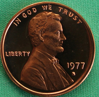 1977 S Lincoln Penny One-Cent Proof U.S. Mint Copper Coin 1c