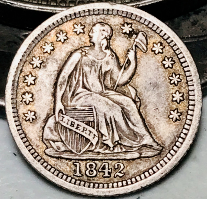 1842 Seated Liberty Half Dime 5C Ungraded Choice Silver US Coin CC21599