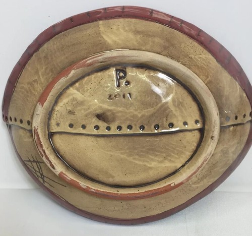 Vintage Looking Football Ceramic Tray/Dish 8”x6.5” (A44)