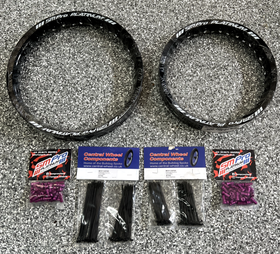 & Bulldog Spoke Kit - Front & Rear Klx 6d 100%