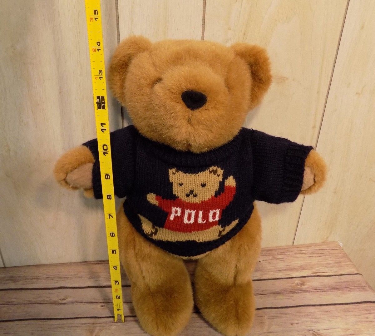 Vintage RALPH LAUREN POLO 1997 Jointed Teddy Bear Sweater Stuffed Animal Plush