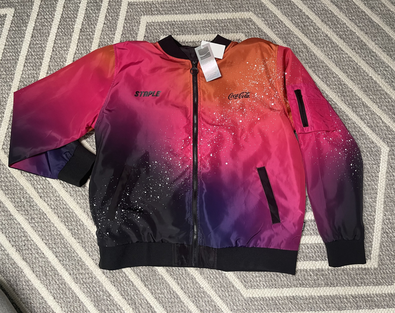 ジャケット・アウター Coca-Cola Riverside Coca-Cola Employee Jacket Sz L 42-44 Long Red Black Full