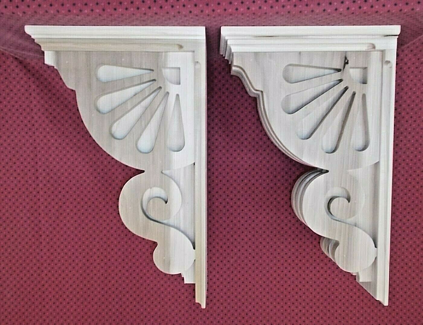 Lot of 4 LARGE Victorian Design Wood Corbels 12-5/8 x 20-1/2 x 5-5/8 (#5312)