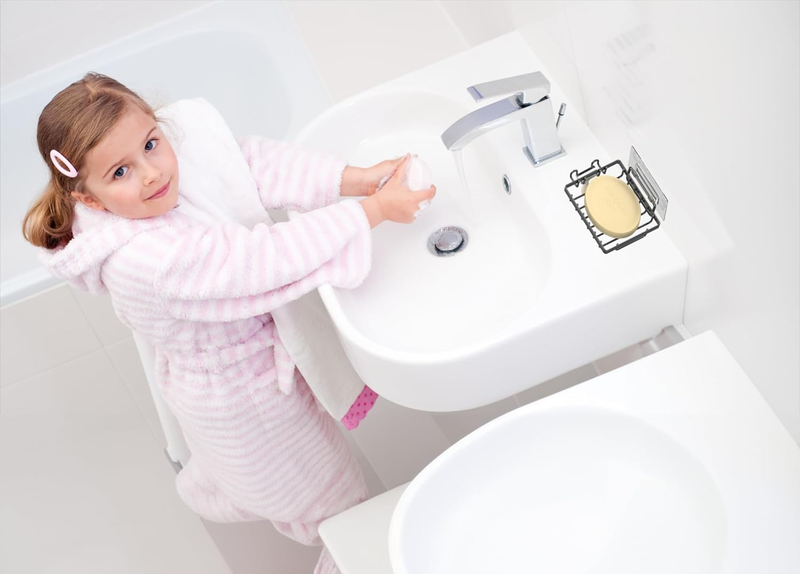 Soap Dish with Hooks and Razor Holder: No Drilling, Wall Mounted for Shower