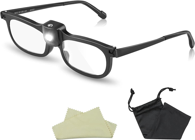 Delixike 200% Magnifying Glasses with Light,Led Lighted Magnification Eyeglasses