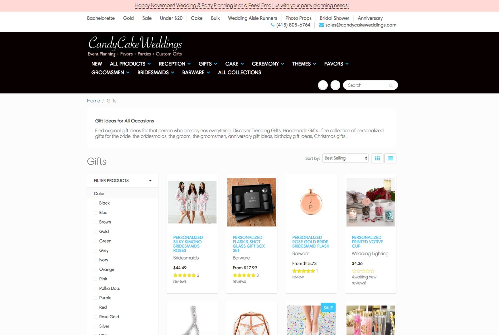 Wedding and Gift E-commerce Website FOR SALE 7500+ Social Followers