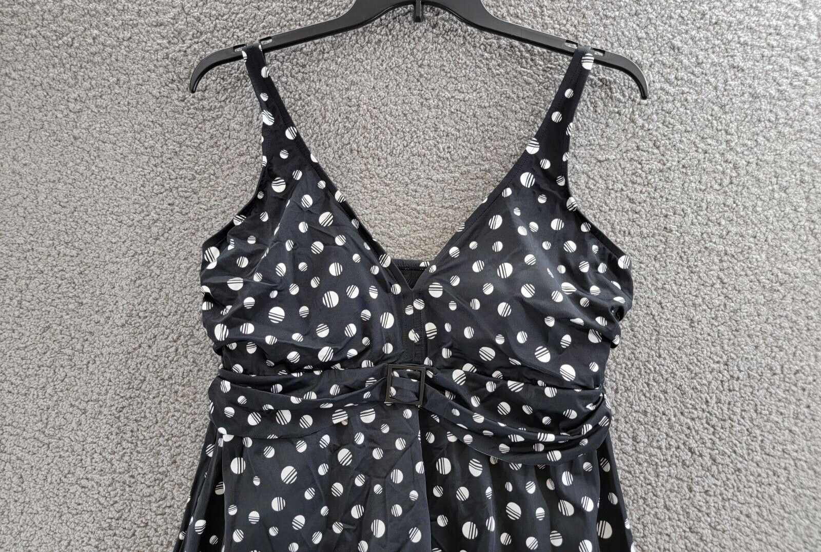Swim Solutions Plus Size Empire-Banded Swimdress Women's 18W Black Pull On - Picture 3 of 14