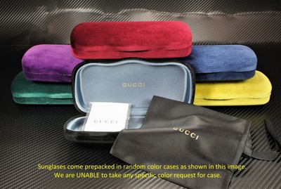 Pre-owned Gucci Gg0654s 002 Square Havana Blue Gold Green 56 Mm Women's Sunglasses