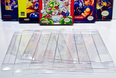 25 NINTENDO NES Box Protectors Custom Clear Video Game Display Cases Sleeves CIB