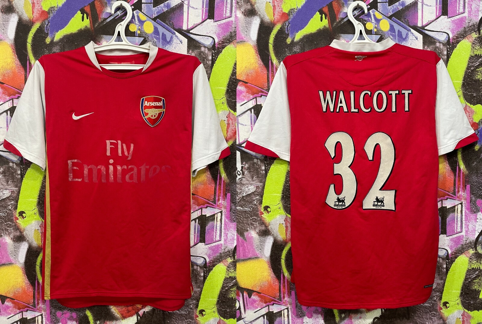 Arsenal FC Theo Walcott #32 2007 2008 Home Football Shirt