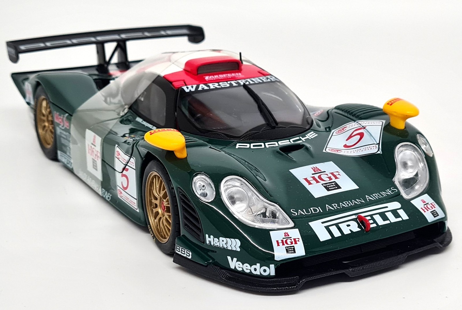 Maisto 1/18 - Porsche 911 GT1 GTC 1998 Grau / Scheld #5 Diecast