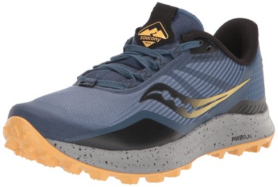 Женские кроссовки для бега по пересеченной местности Saucony Peregrine 12, Basin/Gold, 9 B Medium RU