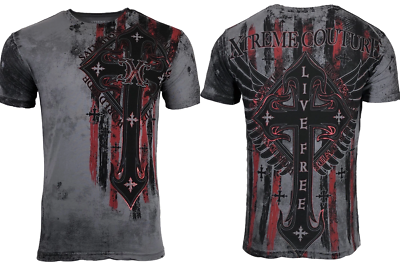 XTREME COUTURE by AFFLICTION Men's T-Shirt LIBERTY CRUSADE Biker MMA