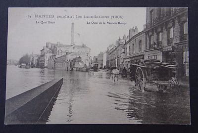 CPA Carte postale NANTES inondations 1904 Quai Baco et de la Maison Rouge