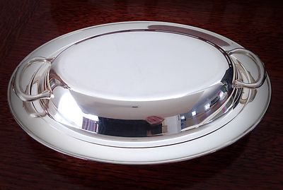 Vintage Wm Rogers Silverplate Lidded Oval Tray - 12