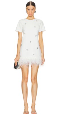 LIKELY Women's Jeweled Marullo Dress, White, 2