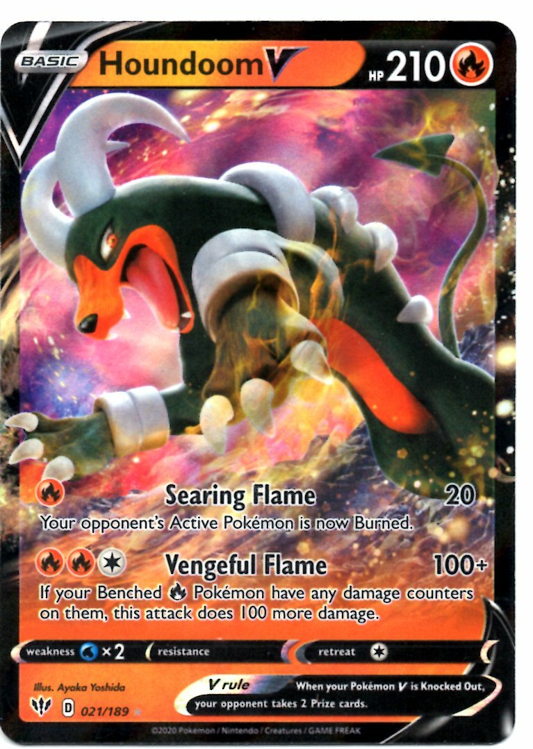 Pokemon Card HOUNDOOM V Ultra Rare Full Art Holo 021/189