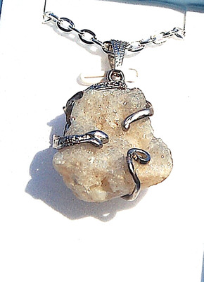 Silver Aura Drusy Goddess Crystal Geode Pendant Chain Boxed Gift Abundance E13