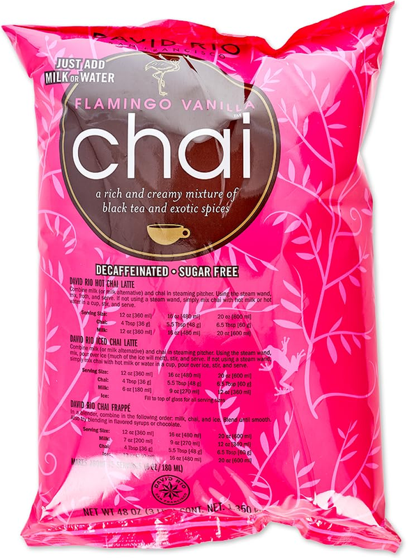 David Rio Chai Mix, Decaf Sugar Free, Flamingo Vanilla, 48 O