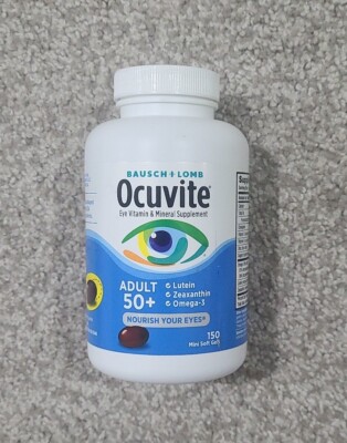 Bausch + Lomb Ocuvite Adult 50+, 150 Softgels ,Eye Vitamin & Mineral Supplement