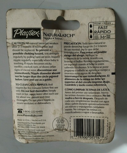 PLAYTEX Drop-Ins FAST FLOW LATEX NATURaLATCH NIPPLES DISCONTINUED HTF! FREE SHIP