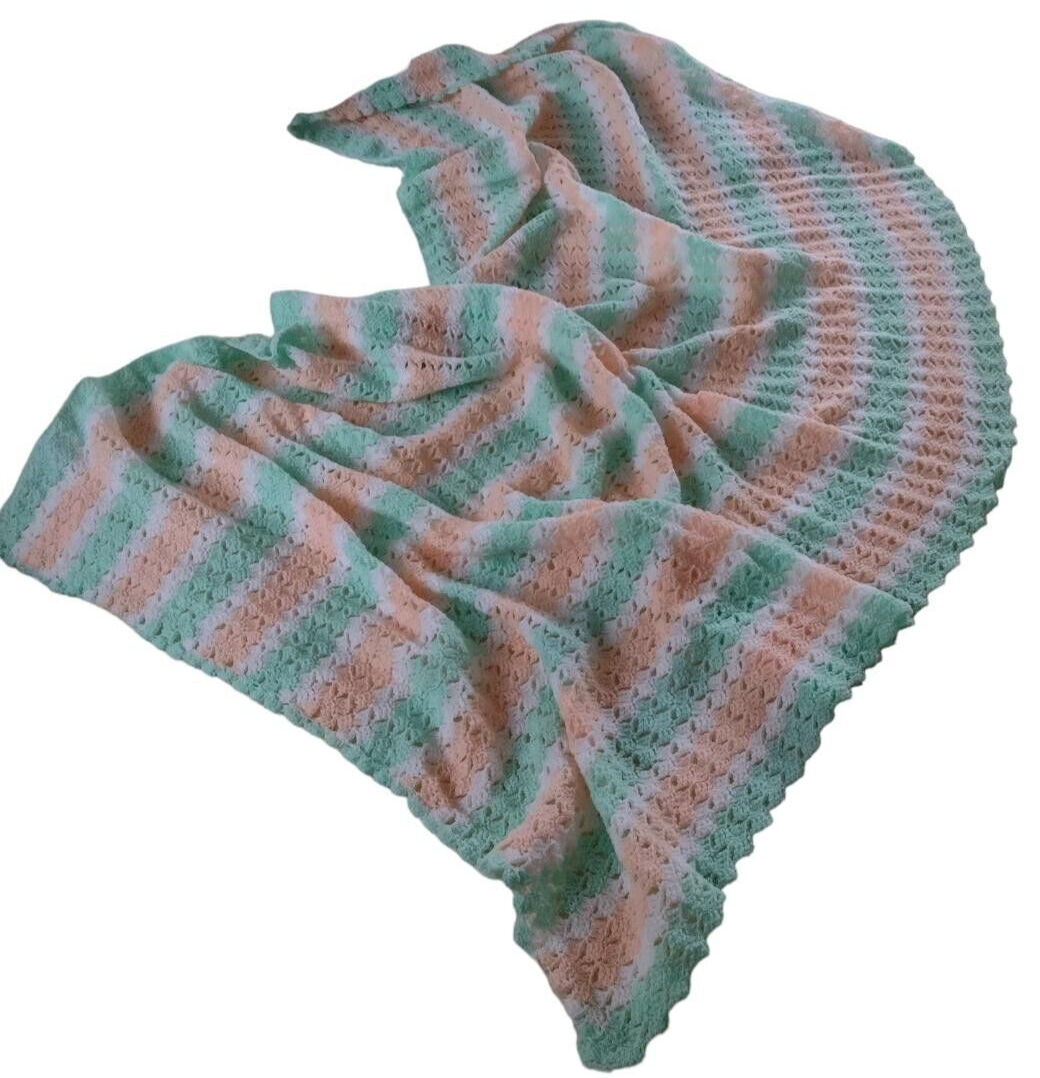 Green Peach White Stripe  72" X 38"