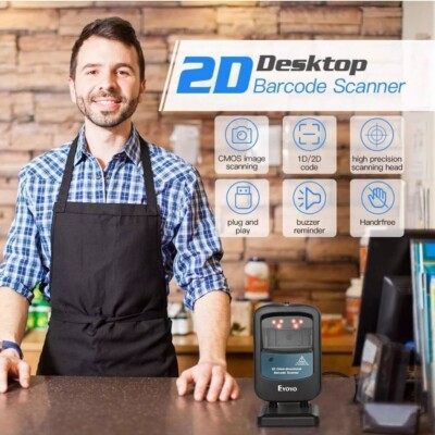 Eyoyo 2D Hands-Free Barcode Scanner Omnidirectional EY-2200