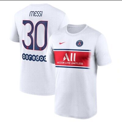 Lionel Messi Paris Saint-Germain PSG Nike Name & Number Top White XL $50 tag!