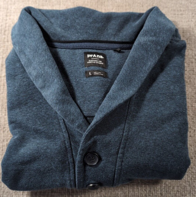 prAna Blue Knit COZY UP MICHIE TOP Pullover Sweatshirt Womens Large