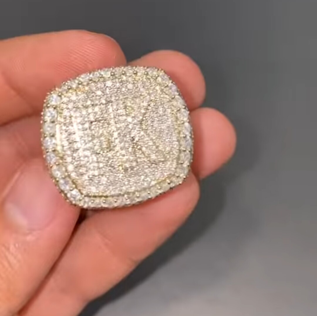 Pre-owned Online0369 Customized Initial Name Mens Ring In 2 Ct Rd Cubic Zirconia Annealing Ring In White