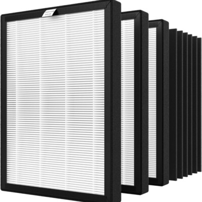 3 HEPA Filters + 6 Carbon Replacement Filters for VEVA ProHEPA 9000 Air Purifier