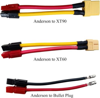 1Pc E-Bike Motor Battery Cable Adapter Anderson to XT60/XT90/Bullet Plug Adapter