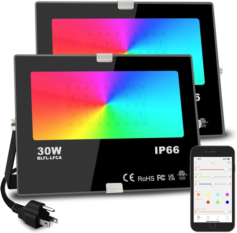 Led Flood Light 30W, 300W Equivalent 3000 LM Outdoor Color Changing Led Stage La