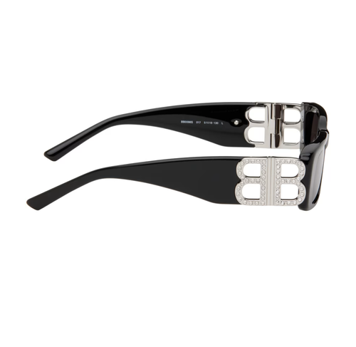 BALENCIAGA BALENCIAGA BB0096S-017 BLACK SILVER SUNGLASSES