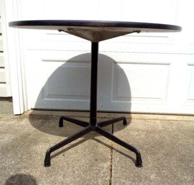 36'' ROUND SIGNED HERMAN MILLER EAMES BISTRO TABLE, HAVE 4 AVAILABLE...