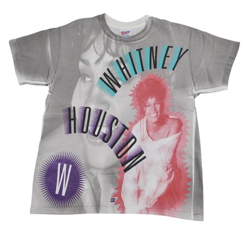 Vintage Whitney Houston 1993 All Over Print 90s Gray Tour Band 