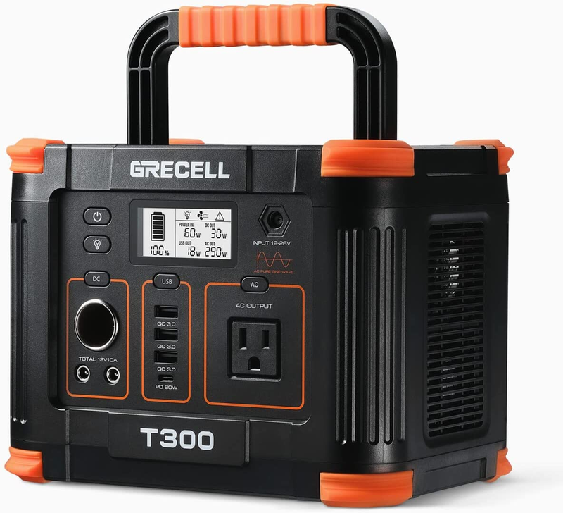 Solar Generator with 60W USB-C PD Output, 110V Pure Sine Wav