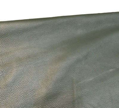 9 sq ft Basil Green Pebbled Cowhide Leather Hide Skin Workshop Crafting 2.5oz