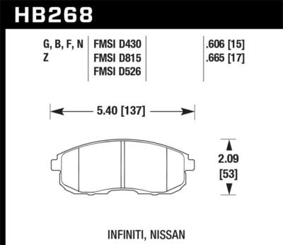 Hawk Performance HB268N.665-EB HP Plus Disc Brake Pad