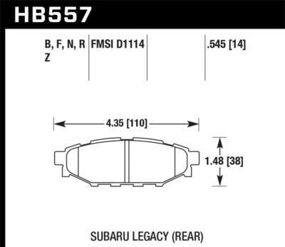 Hawk Performance HB557N.545-EB HP Plus Disc Brake Pad