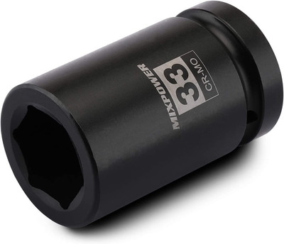 MIXPOWER 1 Inch Drive Deep Impact Socket, CR-MO, 33Mm, 6 Point, Radius Corner De