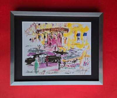 LeRoy Neiman LIFE IN MONACO Signed Pop Art  Framed  New 14x11 HOTEL DE PARIS
