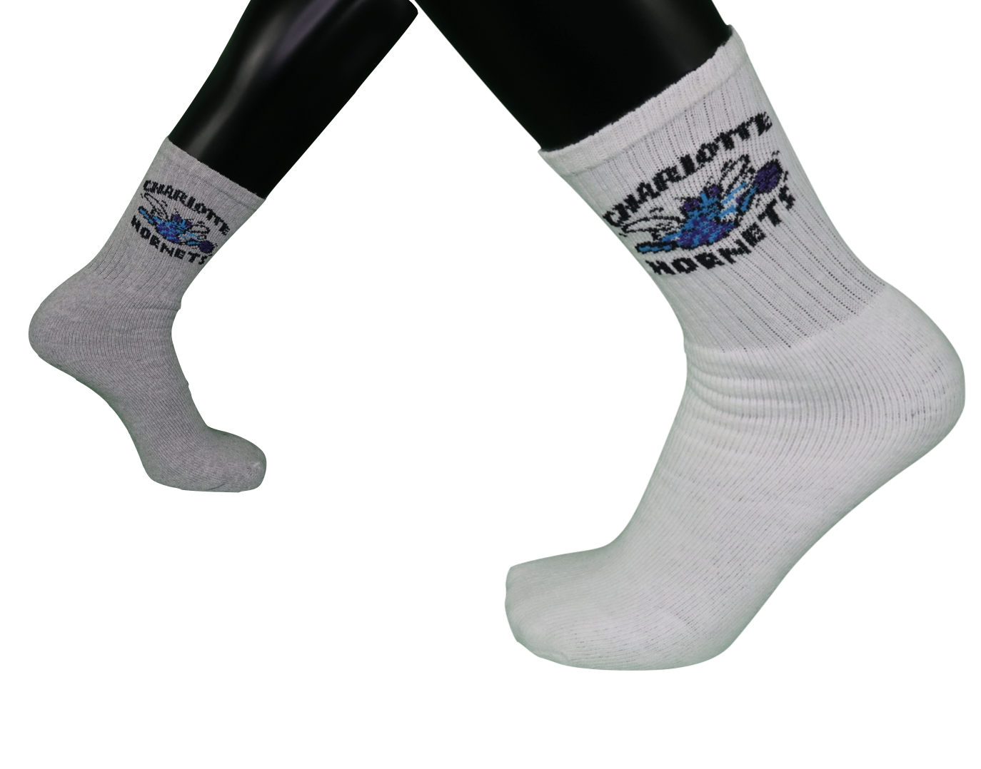 NOS Vintage 90s Spalding Pack of 3 NBA Charlotte Hornets Spell Out Tube Socks