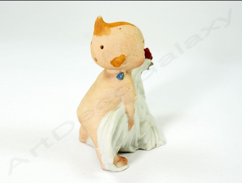 VERY RARE Antique Bisque Kewpie with Rooster/Chicken Hat Pin Holder