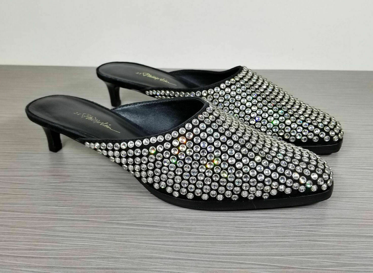 3.1 Phillip Lim Agatha Crystal Embellished Mule, Black, Womens Size 6 / 36