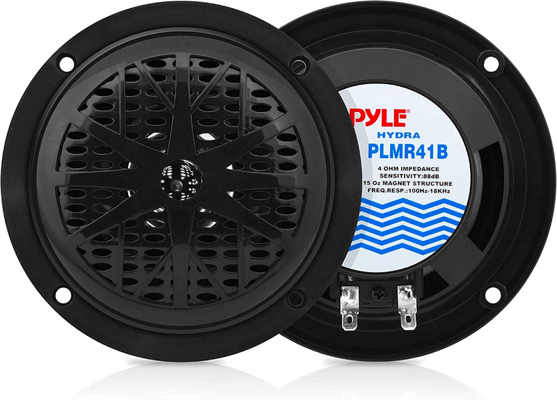 4 Inch Dual Marine Speakers - Waterproof and Weather Resistant Outdoor Audio Ste
