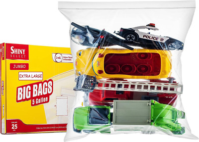 [Pack of 25] Extra Large Jumbo Big Zip & Lock Freezer Food Storage Bags with Big