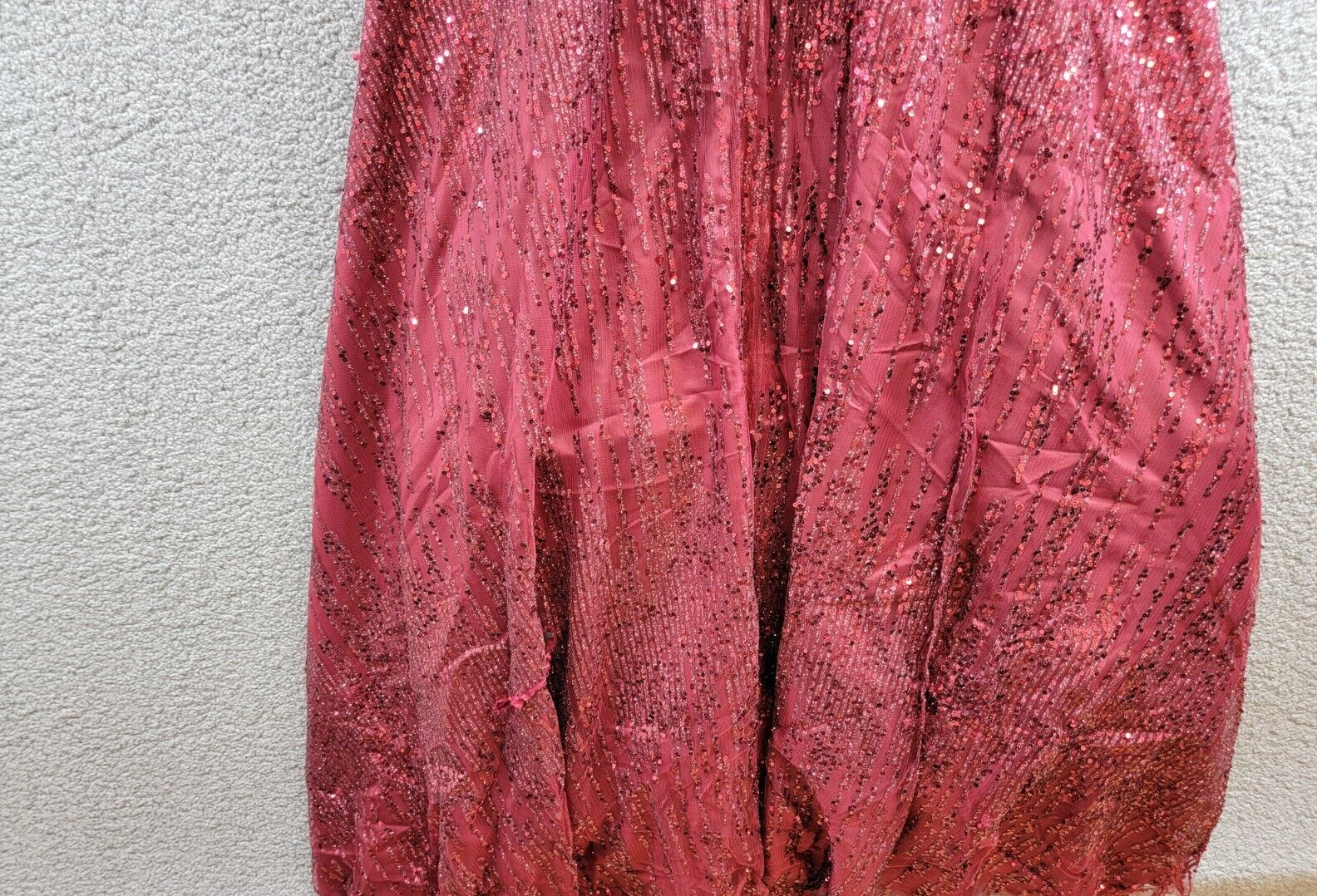 Say Yes to the Prom Glitter Mesh Gown Juniors' 7/8 Wine Square Neck Back Zip - Picture 12 of 16